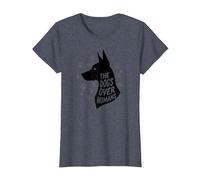 The Dogs Over Humans: Canine Lover's Paw T-Shirt, Women, Heather Blue, XS
