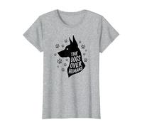 The Dogs Over Humans: Canine Lover's Paw T-Shirt, Women, Heather Grey, 3XL
