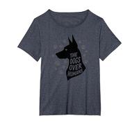The Dogs Over Humans: Canine Lover's Paw T-Shirt, Women's Plus, Heather Blue, 2X