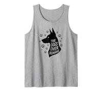 The Dogs Over Humans: Canine Lover's Paw Tank Top, Men, Heather Grey, S
