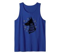The Dogs Over Humans: Canine Lover's Paw Tank Top, Men, Royal Blue, S