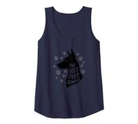 The Dogs Over Humans: Canine Lover's Paw Tank Top, Women, Navy, M