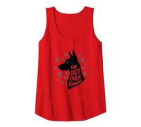 The Dogs Over Humans: Canine Lover's Paw Tank Top, Women, Red, L