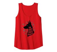 The Dogs Over Humans: Canine Lover's Paw Tank Top, Women, Red, S