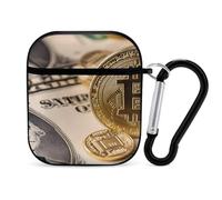 The Dollar And Bitcoin Headphone & Earphone Cases Compatible with Airpod 1&2 Scratch-Resistant PC Protective Cover with Keychain Black-style