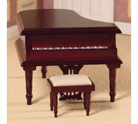 The Dolls House Emporium Classical Grand Piano & Stool (Mahogany finish) 1:12 scale