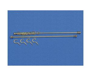 The Dolls House Emporium Two Curtain Rails with Rings & Hooks, length