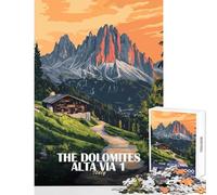 The Dolomites Alta Via, Italy Jigsaw Puzzles for Adults 1000 Pieces Improve Detailed Observation Skills Mindful Relaxing Leisure Game (38x52cm)