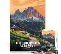 The Dolomites Alta Via, Italy Puzzles for Teenagers 1000 Pieces Cognitive Workout Mind Calming Fun No Rough Edges Ideal Xmas Gift (38x26cm)