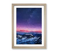 The Dolomites In Italy In Abstract Modern Framed Wall Art Print, Ready to Hang Picture for Living Room Bedroom Home Office Décor, Oak A2 (64 x 46 cm)