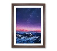 The Dolomites In Italy In Abstract Modern Framed Wall Art Print, Ready to Hang Picture for Living Room Bedroom Home Office Décor, Walnut A3 (34 x 46 cm)