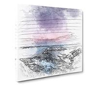 The Dolomites in Italy Sketch Canvas Print | Gallery Wrapped 30mm Frame Wall Art | 14x14 inches | Ready to Hang | Modern Picture | Living Room Bedroom Lounge Office