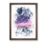 The Dolomites In Italy Watercolour Modern Framed Wall Art Print, Ready to Hang Picture for Living Room Bedroom Home Office Décor, Walnut A3 (34 x 46 cm)