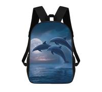 The Dolphins Leap Out at Night 17 Inch Backpack for Work Travel