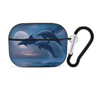The Dolphins Leap Out at Night Cover Suitable for Airpods Pro 2 Black