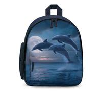 The Dolphins Leap Out at Night Mini Backpack for Work Travel