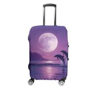The Dolphins Leap Out of Water Luggage Case Cover Protective Suitcase Covers Anti Scratch Baggage Washable Fits 19-32 Inch M