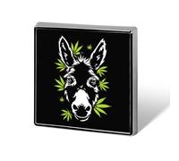 The Donkey And Weeds Cute Brooch Pin for Men Women Badge | Square Lapel Pins For Bag Hat Wedding Party