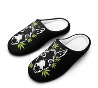 The Donkey And Weeds House Slippers for Men Cotton | Memory Foam Anti-Slip Indoor Shoes Winter