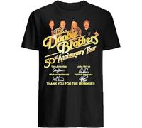 The DoobieBrothers 50th Anniversary Tour Signatures Shirt Men Women Fashion Summer Tshirts Casual Crewneck Girl Tops Graphic Unisex Tee Shirt Black L