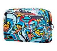 The Doodle Car Art Painting Cosmetic Bag for Women, Travel Toiletries Bags Large Makeup Handy Pouch Organiser Bag with Zipper