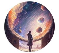 The Door to The Unknown Adult Jigsaw Puzzles 1000 Pieces 1000 Piece Round Jigsaw Puzzle Family Interactive Game, Craft Gift with Colorful Artwork (Size 67.5x67.5cm)
