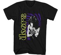 The Doors Jim Morrison Purple Spiral T Shirt Mens T Shirt Rock N Roll Tee Black XXL