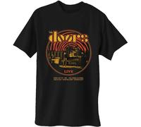 The Doors Men's 68 Retro Circle Cotton T-Shirt in Black | Size: XL The Doors Black XL