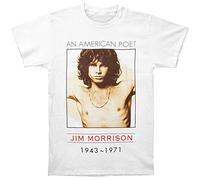The Doors Men's American Poet Short Sleeve T-Shirt, White, Medium