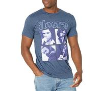 The Doors Men's Official Squares Photo T-Shirt, Navy, Medium