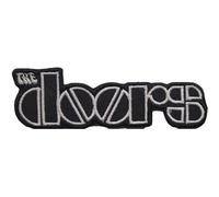 The Doors Patch Band Logo Official Black Woven Iron On 28 x 90mm One Size