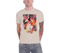 The Doors T Shirt Jim Face Fire Band Logo New Official Mens Natural