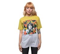 The Doors T Shirt Jim Morrison Floral Square Official Unisex Dye Wash Yellow M