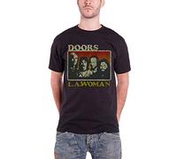 The Doors T Shirt LA Woman Distressed Print Band Logo Official Mens Black