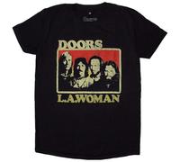 The Doors T Shirt LA Woman Distressed Print Band Logo Official Mens Black M