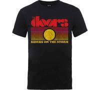 The Doors T Shirt Riders on the Storm Distressed Sunset Logo Official Mens Black