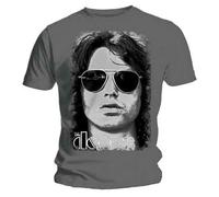 The Doors T Shirt Summer Glare Jim Morrison Band Logo Official Mens Grey L