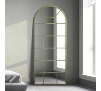 The Dorset - Green Country Metal Framed Arched Leaner Wall Mirror 62" X 26" (159CM X 66CM)