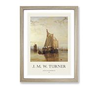 The Dort Packet Boat By Joseph Mallord William Turner Exhibition Museum Painting Framed Wall Art Print, Ready to Hang Picture for Living Room Bedroom Home Office Décor, Oak A2 (64 x 46 cm)