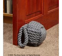 The Dove Factor Nautical Rope Knot Fabric Door Stop - Grey