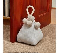 The Dove Factor Pompom Fabric Door Stop - Eggshell