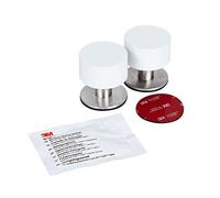 The Dove Factor White Self-Adhesive Door Stop, Made of Stainless Steel with Sound Dampening Bumper Top Plus Extra 3M Sticker and a Surface Preparation Wipe (Pack of 2)
