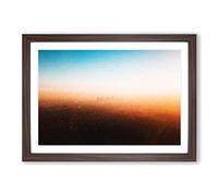 The Downtown Los Angeles Skyline Framed Print | A2 Walnut Framed Wall Art | Ready to Hang | Modern Cityscape Picture | Living Room Bedroom Lounge Office