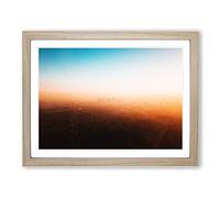 The Downtown Los Angeles Skyline Modern Art Framed Print | A4 Oak Framed Wall Art | Ready to Hang | Modern Cityscape Picture | Living Room Bedroom Lounge Office