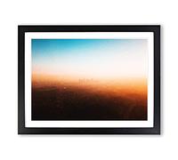 The Downtown Los Angeles Skyline Modern Art Framed Wall Art Print, Ready to Hang Picture for Living Room Bedroom Home Office Décor, Black A4 (34 x 25 cm)