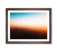 The Downtown Los Angeles Skyline Modern Art Framed Wall Art Print, Ready to Hang Picture for Living Room Bedroom Home Office Décor, Walnut A4 (34 x 25 cm)