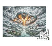 The Dragon 1000 Piece Jigsaw Puzzle for Adults | Challenging Educational Game Wolves in Heart-shaped Light Great Gift Idea 38x26cm/1000pcs