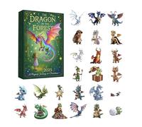The Dragon In Forests Advent Calendars 2025, 24 Days Dragon Ornaments Christmas Countdown Calendar, Cute Dragons Pendants Advent Calendars, Acrylic Dragons Christmas Decorations Countdown Calendar