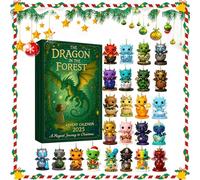 The Dragon in The Forest Advent, 24 Days * the Dragon in the Forest Advent Calendar 2025, Dragon Countdown Calendar with 24 Acrylic Dragons Pendants for Halloween and Christmas