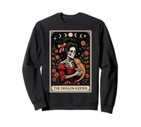 The Dragon Keeper Bearded Dragon Lizard Tarot Card Skeleton Sweatshirt